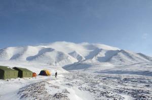 winter scenery of camp area